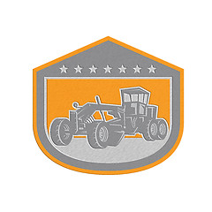 Image showing Metallic Road Grader Shield Retro