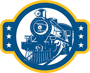 Image showing Steam Train Locomotive Front Retro