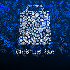 Image showing Christmas sale card with shopping bag. EPS 8