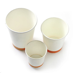 Image showing various kinds of paper take away coffee cups