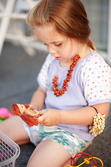 Image showing Cute kid playing