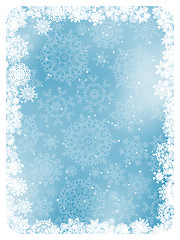 Image showing Blue christmas background with snowflakes. EPS 8