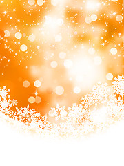 Image showing Orange background with snowflakes. EPS 8