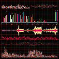 Image showing Sound waves set. Music background. EPS 8