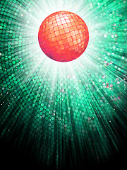 Image showing Red disco ball on light mosaic detail. EPS 10