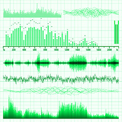 Image showing Sound waves set. Music background. EPS 8