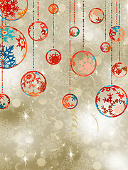 Image showing Christmas baubles on elegant background. EPS 8