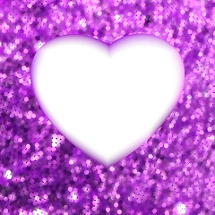 Image showing Purple frame in the shape of heart. EPS 8 s