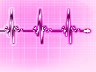 Image showing Graph from heart beat and a heart. EPS 8