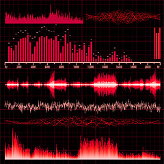 Image showing Sound waves set. Music background. EPS 10