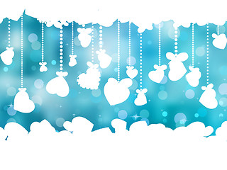 Image showing Blue background with valentine hearts. EPS 8