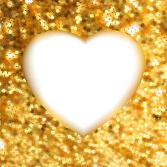 Image showing Gold frame in the shape of heart. EPS 8