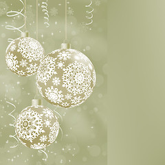 Image showing Elegant Christmas balls on abstract . EPS 8