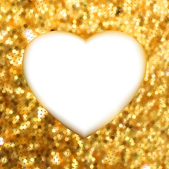 Image showing Gold frame in the shape of heart. EPS 8