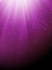 Image showing Snow and stars on purple luminous rays. EPS 8