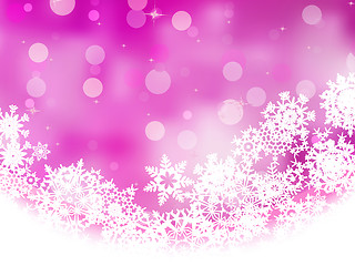 Image showing Pink background with snowflakes. EPS 8