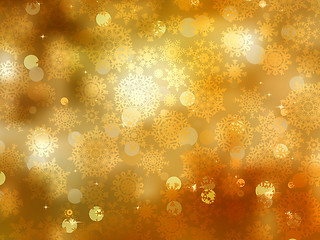 Image showing Gold Christmas background with snowflakes. EPS 8