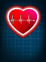 Image showing Abstract heart beats cardiogram on blue. EPS 8