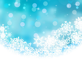 Image showing Blue christmas with white snowflake. EPS 8