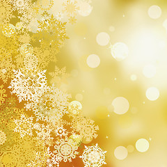 Image showing Festive gold Christmas with bokeh lights. EPS 8