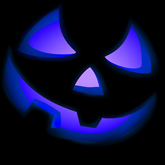 Image showing Jack O Lantern pumpkin illuminated green. EPS 8