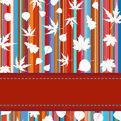 Image showing Colorful with stripes & maple leaves. EPS 8