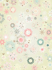 Image showing Retro Snowflakes  card background. EPS 8