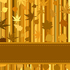 Image showing Gold autumn background with leaves. EPS 8