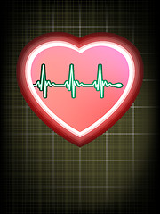 Image showing Heart cardiogram with shadow. EPS 8