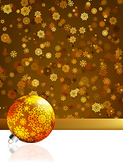 Image showing Gold happy Christmas card,winter background. EPS 8