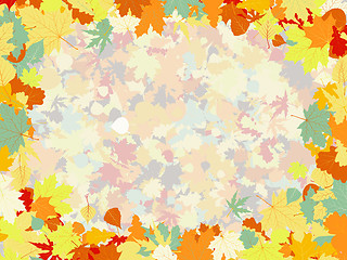 Image showing Colorful backround of fallen autumn leaves. EPS 8