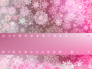 Image showing Christmas background with white snowflakes. EPS 8