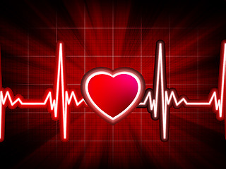 Image showing Heart beating monitor. EPS 8