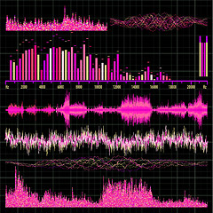 Image showing Sound waves set. Music background. EPS 8