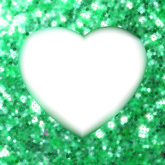 Image showing Green frame in the shape of heart. EPS 8