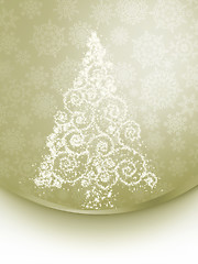Image showing Christmas tree illustration on elegant. EPS 8