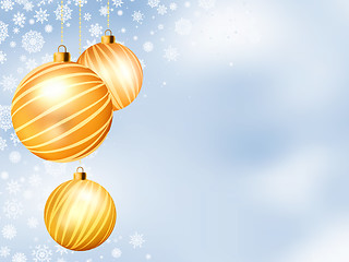 Image showing Light Christmas backdrop with Three balls. EPS 8