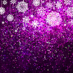 Image showing Purple christmas background, illustration. EPS 8