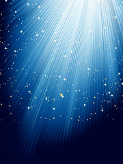 Image showing Stars on blue striped background. EPS 8