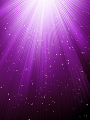 Image showing Stars are falling on purple luminous rays. EPS 8