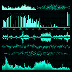 Image showing Sound waves set. Music background. EPS 8