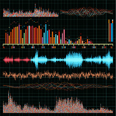 Image showing Sound waves set. Music background. EPS 8