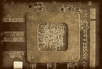 Image showing Electronic circuit board grunge background