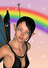 Image showing Fairy under Rainbow