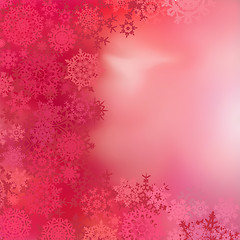 Image showing Red christmas background with baubles . EPS 8