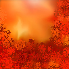 Image showing Orange yellow Christmas bokeh background. EPS 8