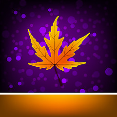 Image showing Card with autumn maple leaf template. EPS 8