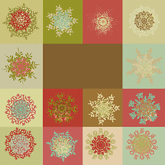 Image showing Retro snowflakes background template. EPS 8