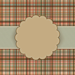 Image showing Wallace tartan vintage card background. EPS 8