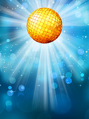 Image showing Blue background with disco ball. EPS 10